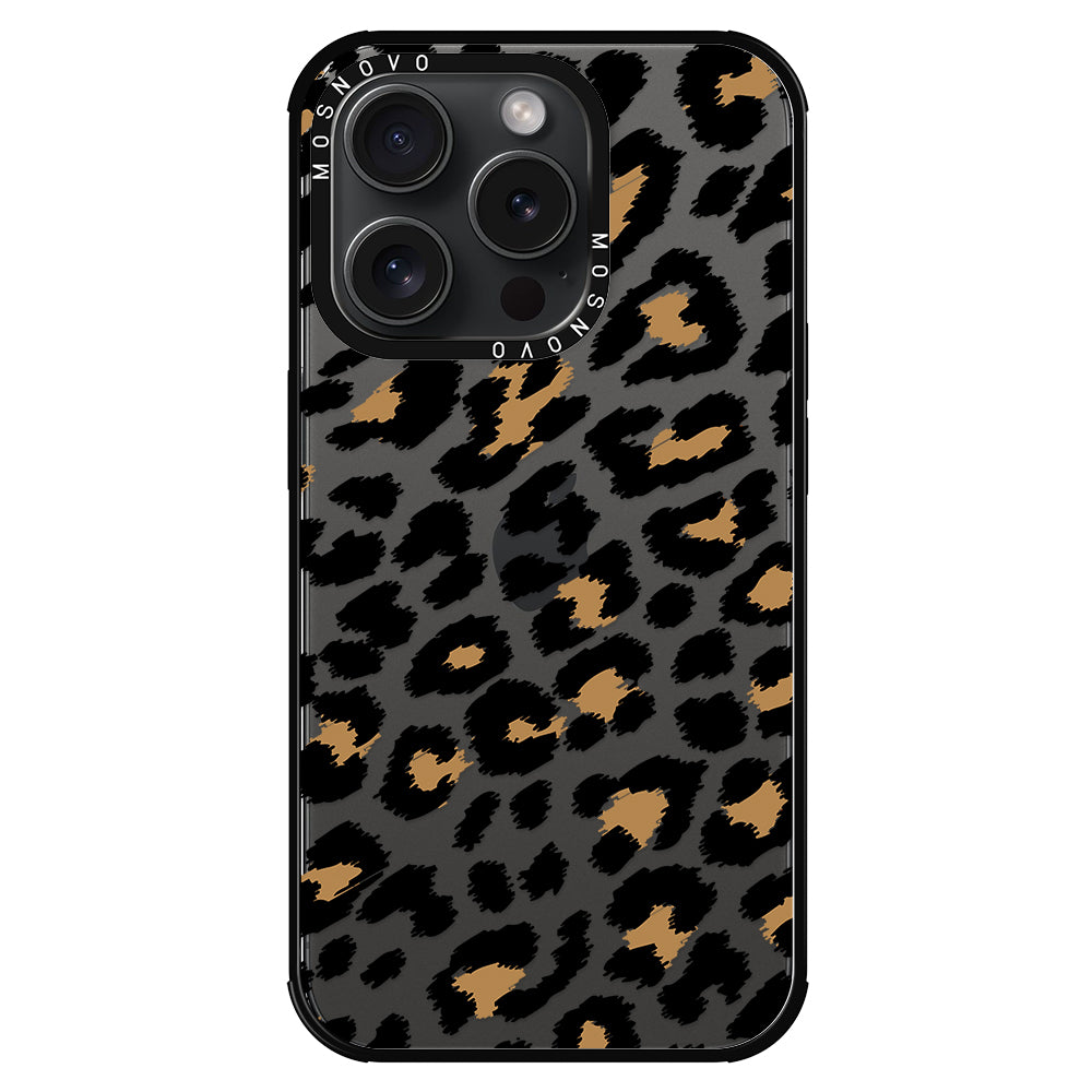 Leopard Print Phone Case - iPhone 15 Pro Case - MOSNOVO