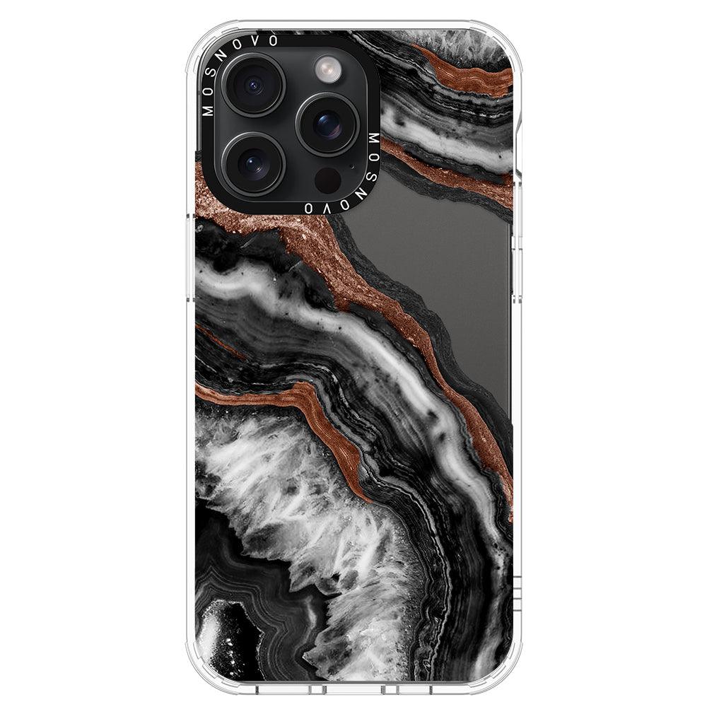 Black Agate Phone Case - iPhone 15 Pro Max Case - MOSNOVO