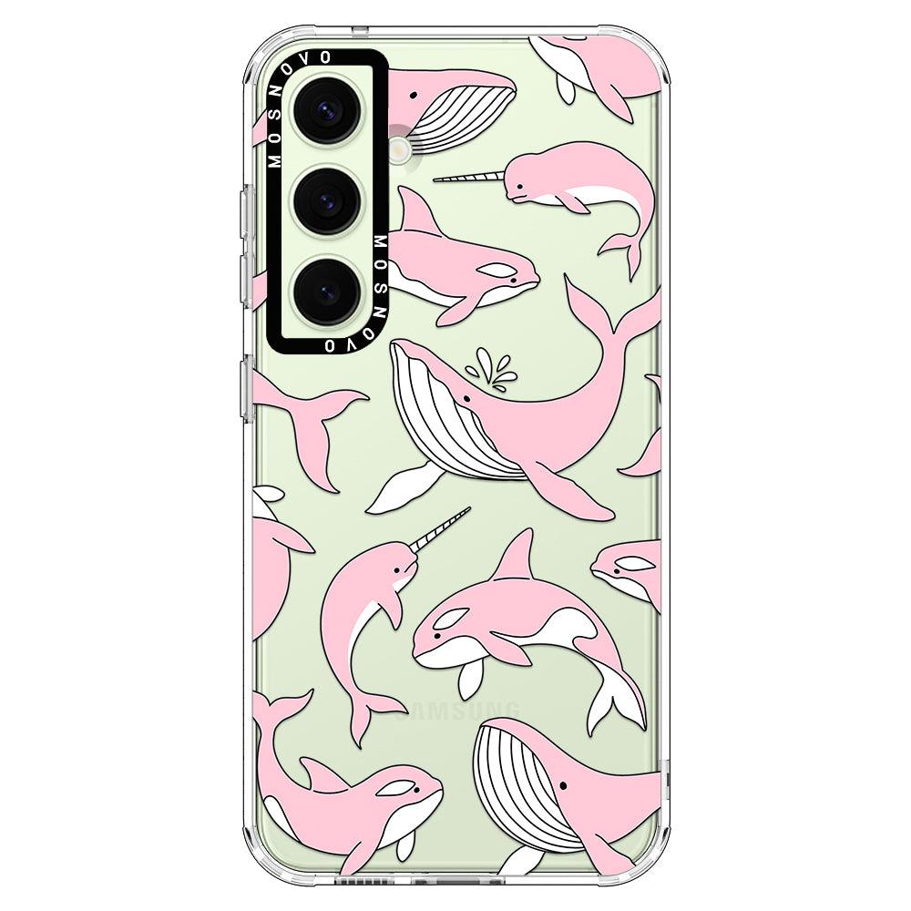 Pink Whales Phone Case - Samsung Galaxy S24 Case