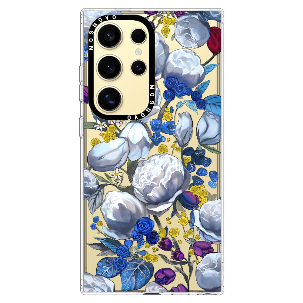 Purple Blue Floral Phone Case - Samsung Galaxy S24 Ultra Case - MOSNOVO