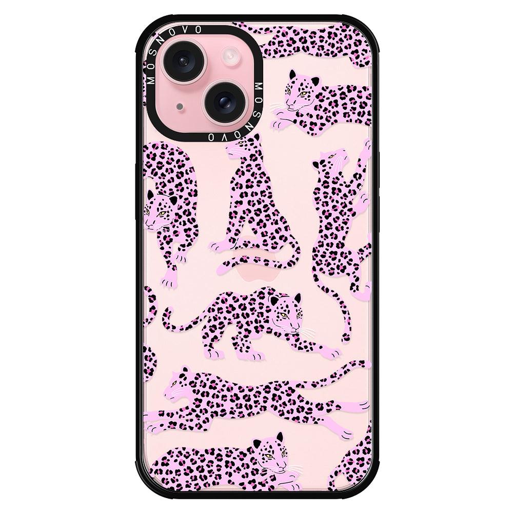 Pink Leopard Phone Case - iPhone 15 Case - MOSNOVO