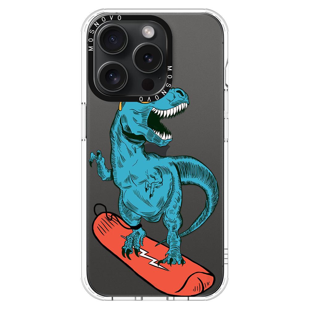 Surfing Dinosaur Phone Case - iPhone 15 Pro Case - MOSNOVO