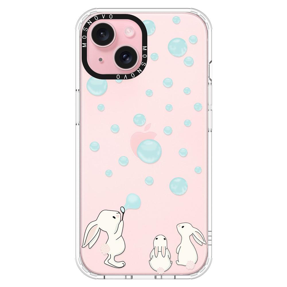 Bunny Blow Bubble Phone Case - iPhone 15 Plus Case - MOSNOVO