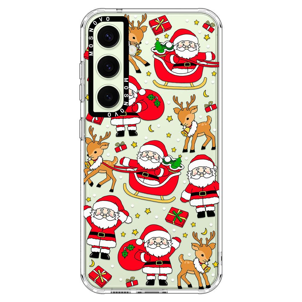 Cute Santa Claus Deer Phone Case - Samsung Galaxy S24 Plus Case - MOSNOVO