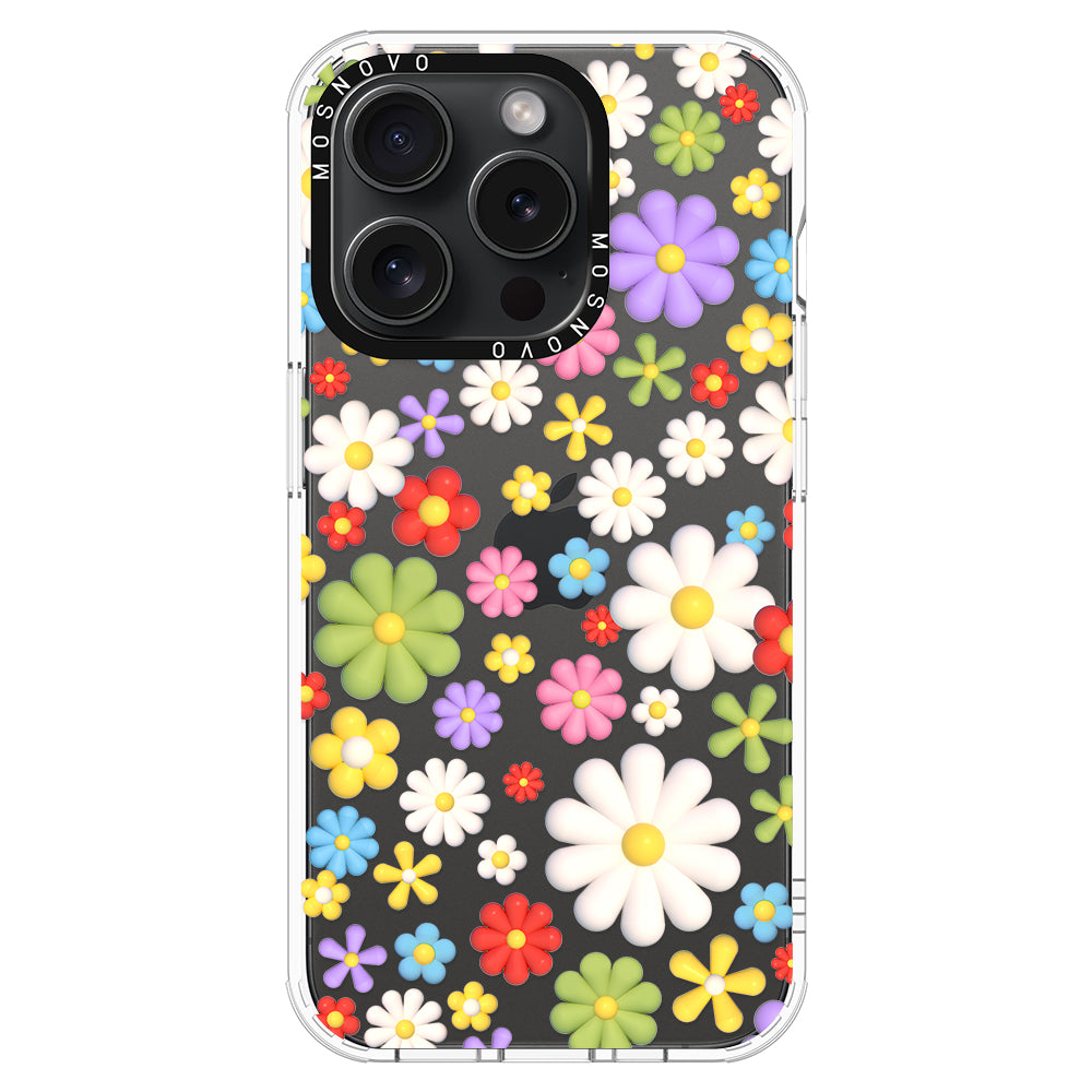 3D Flowers Phone Case - iPhone 15 Pro Case - MOSNOVO