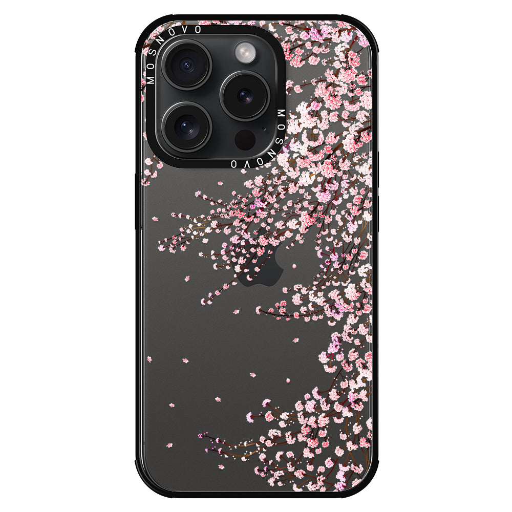 Cherry Blossom Phone Case - iPhone 15 Pro Case Black