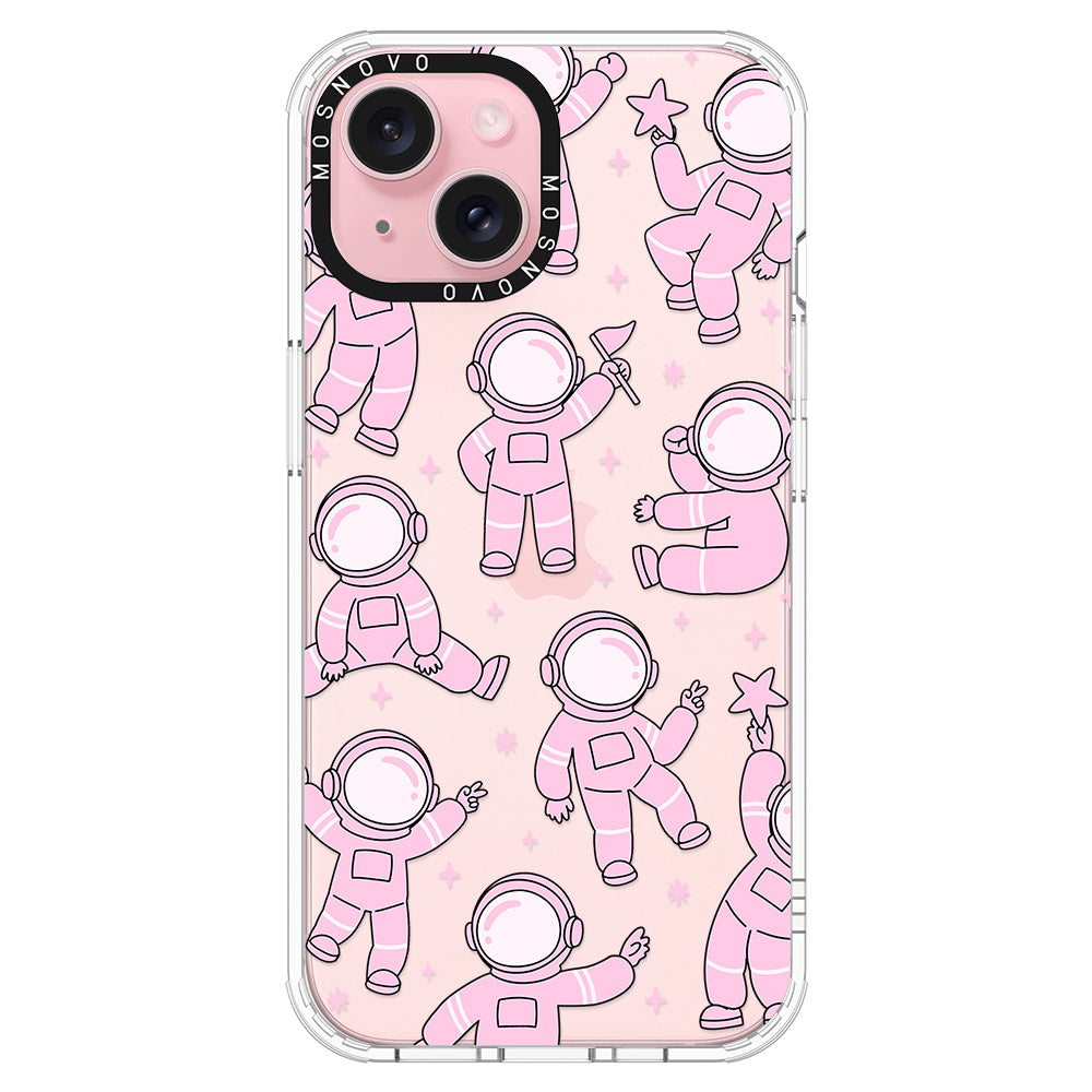 Pink Astronaut Phone Case - iPhone 15 Case - MOSNOVO