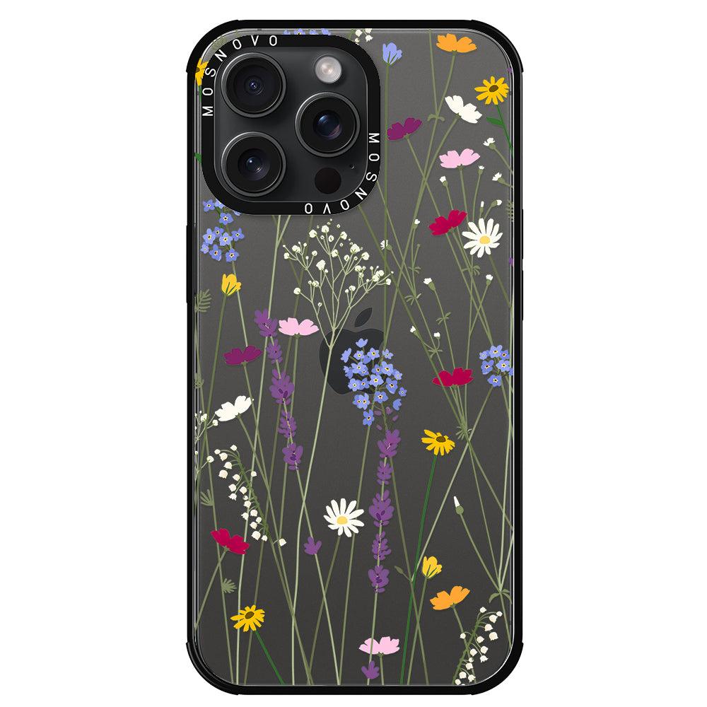 Floral Garden Lavender Daisy Flower Phone Case - iPhone 15 Pro Max Case - MOSNOVO