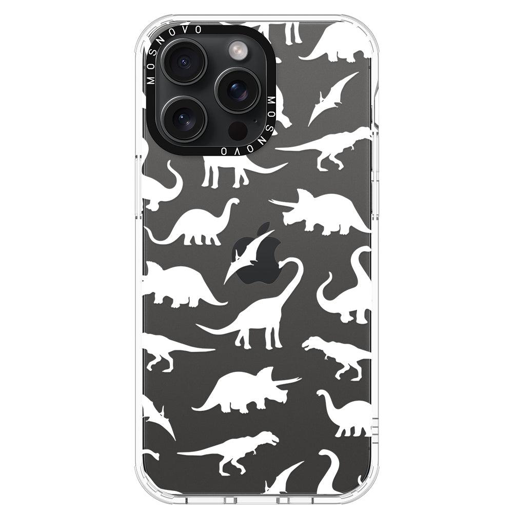 White Dinosaur Phone Case - iPhone 15 Pro Max Case - MOSNOVO