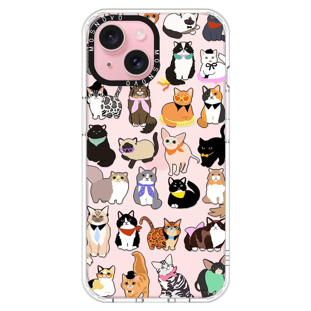 Cute Cat Phone Case - iPhone 15 Plus Case - MOSNOVO