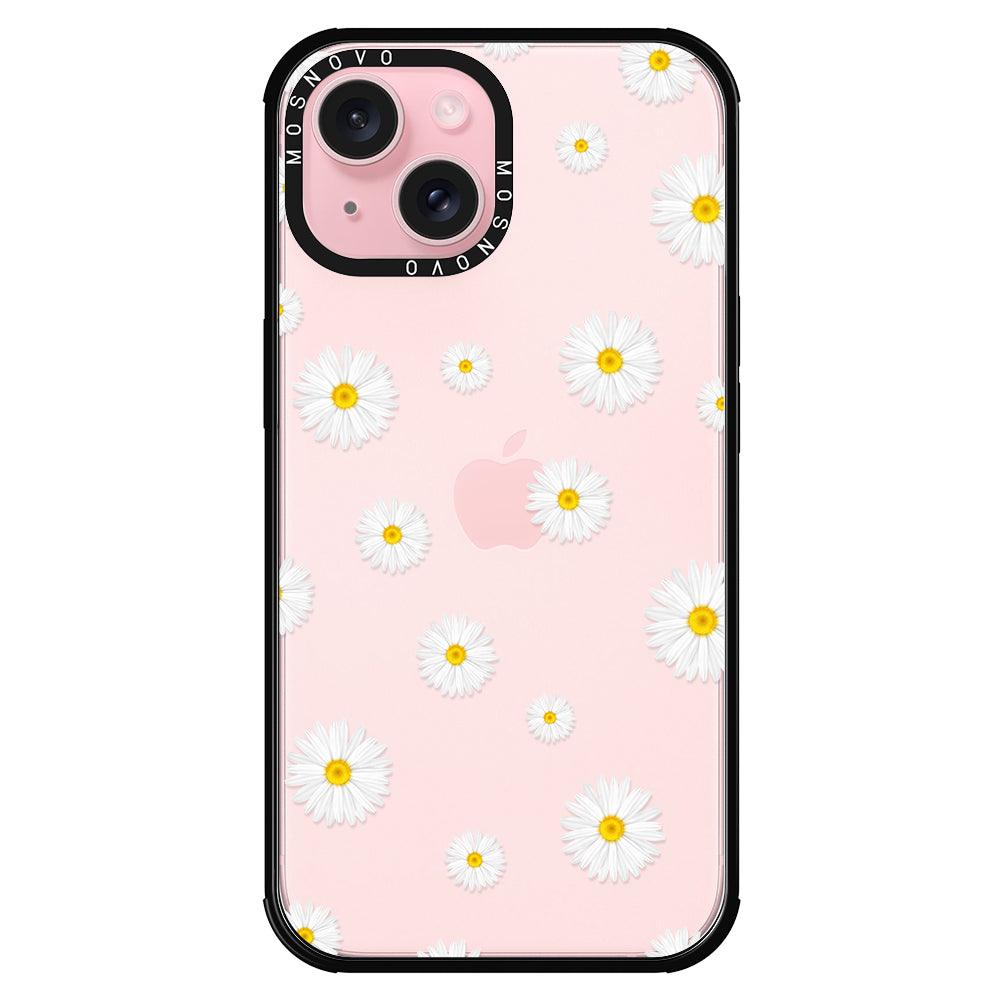 White Daisy Phone Case - iPhone 15 Plus Case - MOSNOVO