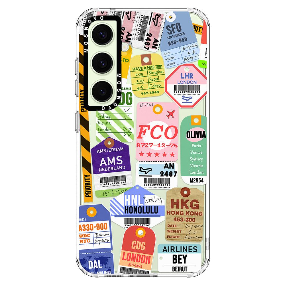 Air Ticket Labels Phone Case - Samsung Galaxy S24 Plus Case - MOSNOVO