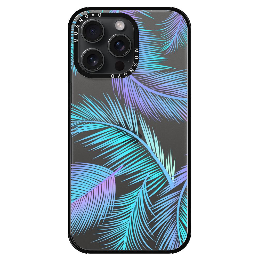 Gradient Tropical Palm Leaf Phone Case - iPhone 15 Pro Max Case - MOSNOVO