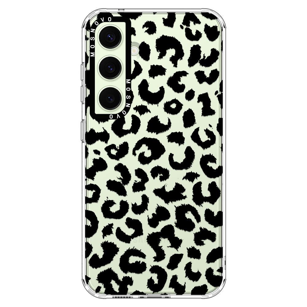 Black Leopard Print Phone Case - Samsung Galaxy S24 Plus Case - MOSNOVO