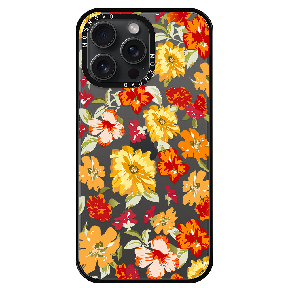 70s Boho Yellow Flower Phone Case - iPhone 15 Pro Max Case - MOSNOVO