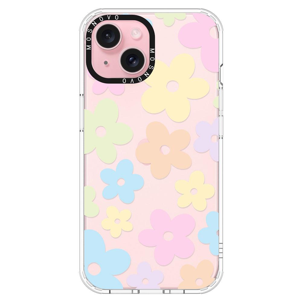 Pastel Flower Phone Case - iPhone 15 Plus Case - MOSNOVO