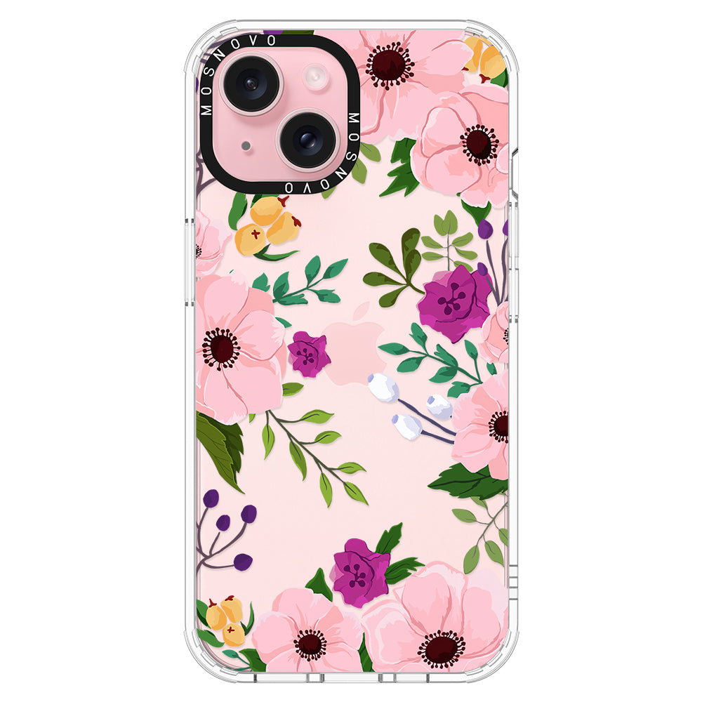 Watercolor Floral Phone Case - iPhone 15 Plus Case - MOSNOVO