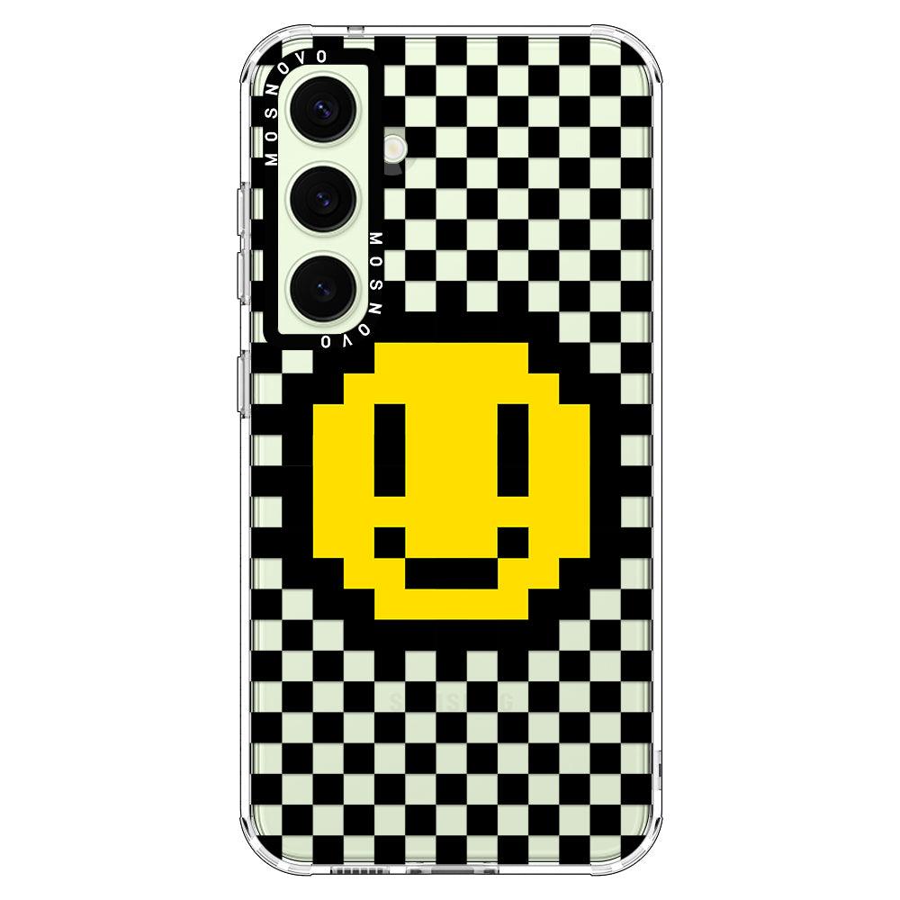 Smile Checkered Phone Case - Samsung Galaxy S24 Plus Case