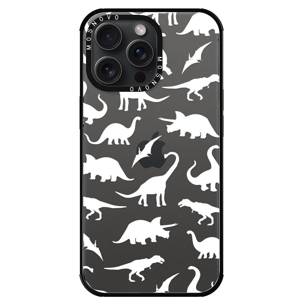 White Dinosaur Phone Case - iPhone 15 Pro Max Case - MOSNOVO