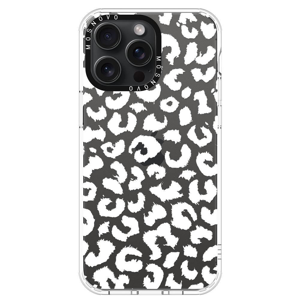 White Leopard Phone Case - iPhone 15 Pro Max Case - MOSNOVO