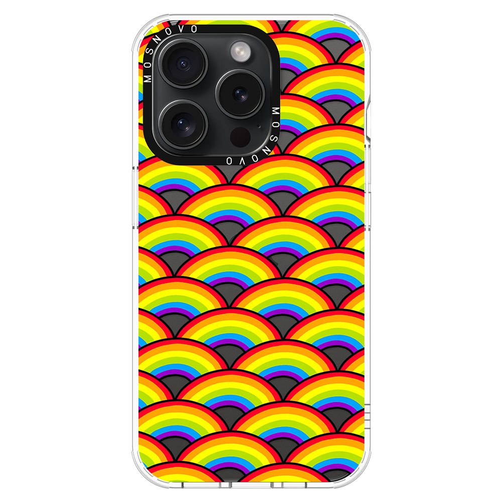 Rainbow Waves Phone Case - iPhone 15 Pro Case - MOSNOVO