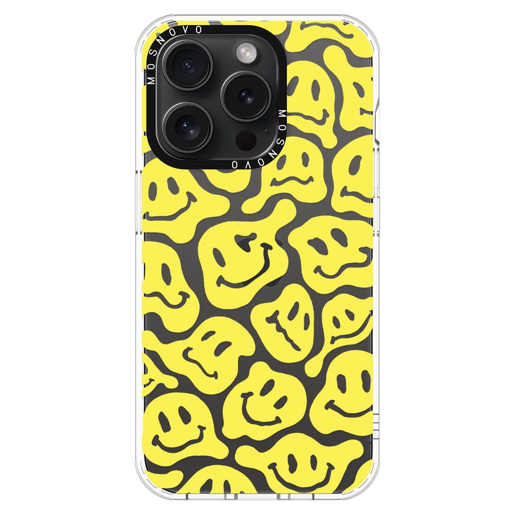 Melted Yellow Smiles Face Phone Case - iPhone 15 Pro Case - MOSNOVO