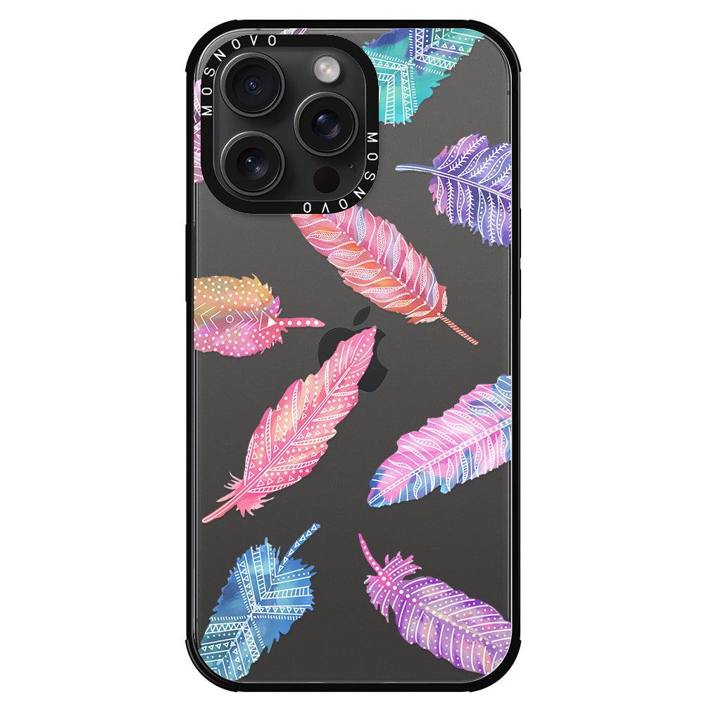 Tribal Feathers Phone Case - iPhone 15 Pro Max Case - MOSNOVO