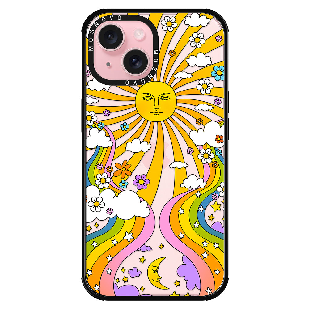 Rainbow Sun and Moon Phone Case - iPhone 15 Case - MOSNOVO