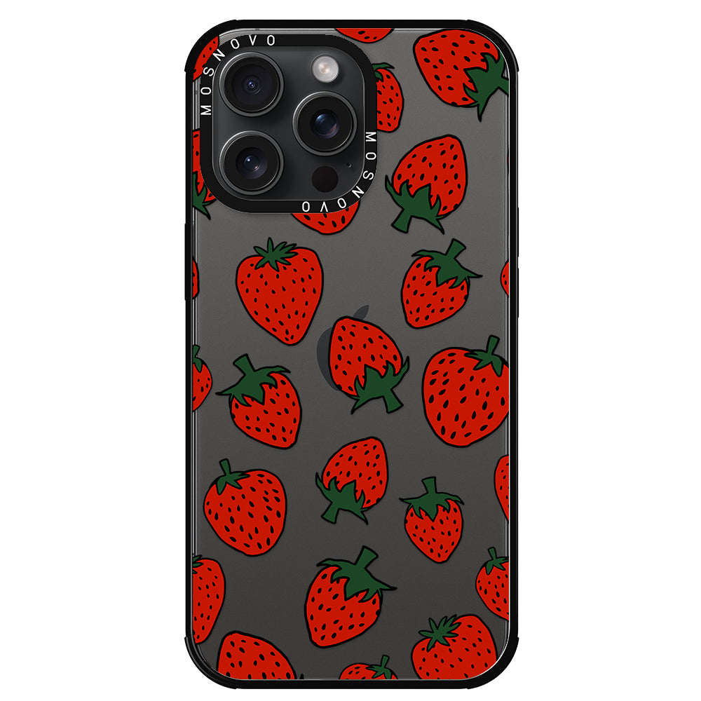 Red Strawberry Phone Case - iPhone 15 Pro Max Case - MOSNOVO