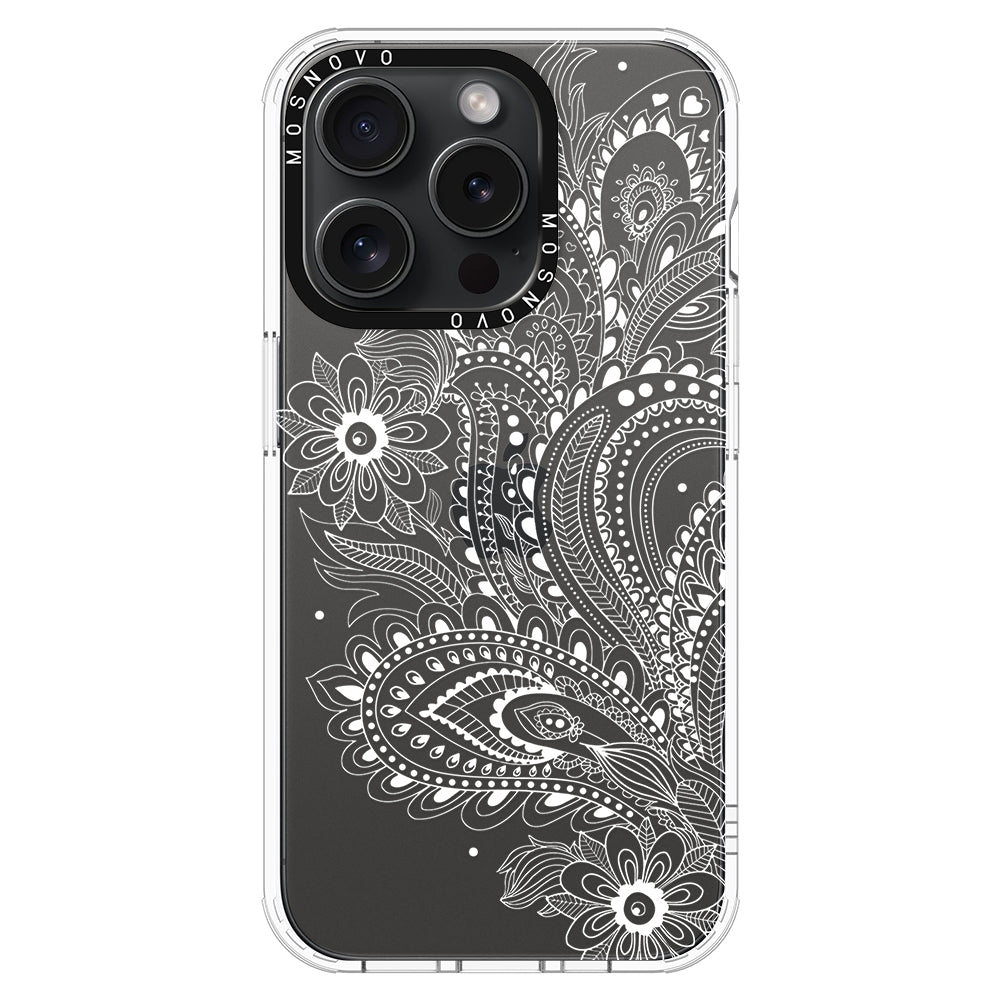 Aesthetic Flower Henna Phone Case - iPhone 15 Pro Case - MOSNOVO