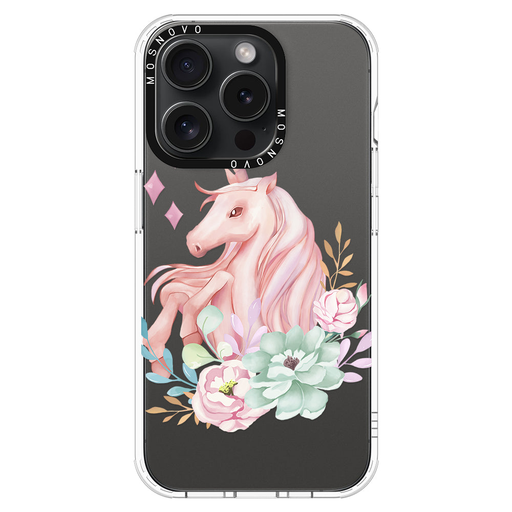 Elegant Flowers Unicorn Phone Case - iPhone 15 Pro Case - MOSNOVO