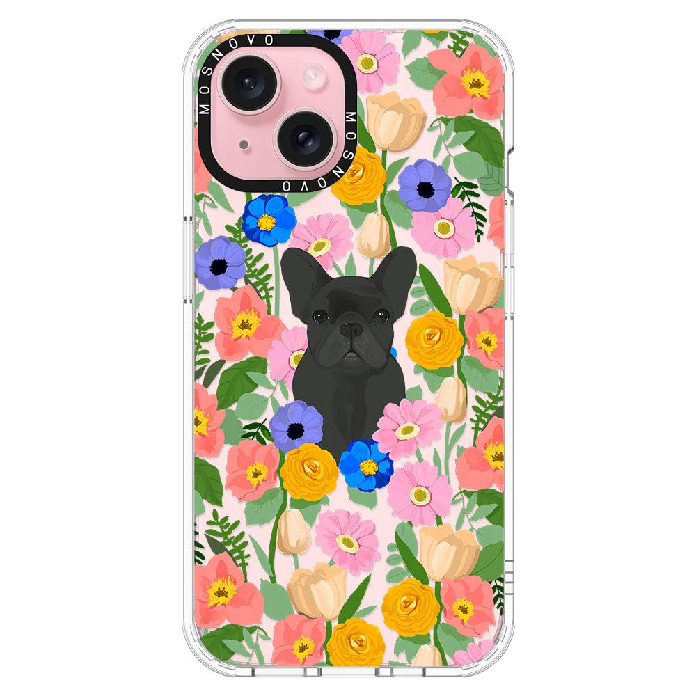 French Bulldog Garden Phone Case - iPhone 15 Case - MOSNOVO