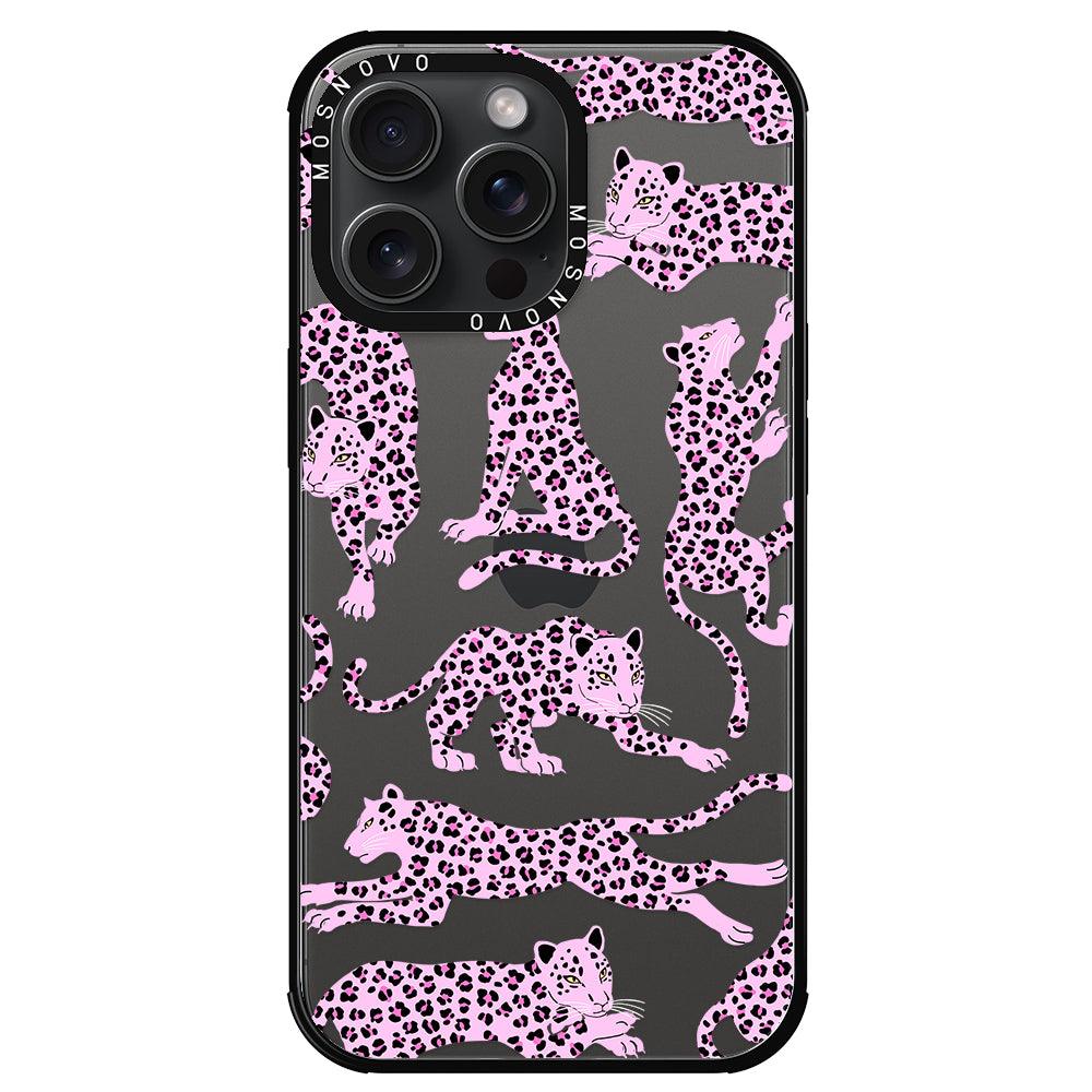 Pink Leopard Phone Case - iPhone 15 Pro Max Case - MOSNOVO