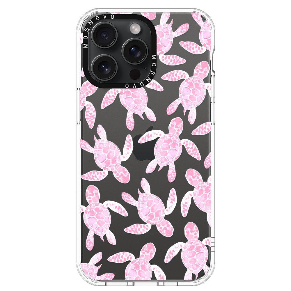 Pink Turtle Phone Case - iPhone 15 Pro Max Case - MOSNOVO