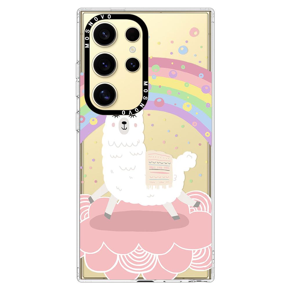 Pastel Rainbow Llama Phone Case - Samsung Galaxy S24 Ultra Case - MOSNOVO