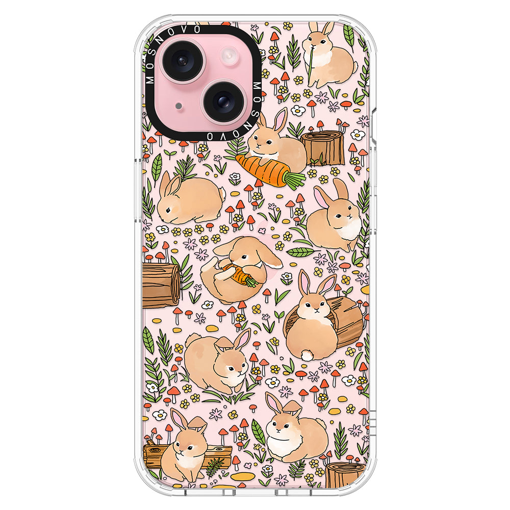 Bunny Garden Phone Case - iPhone 15 Case Clear