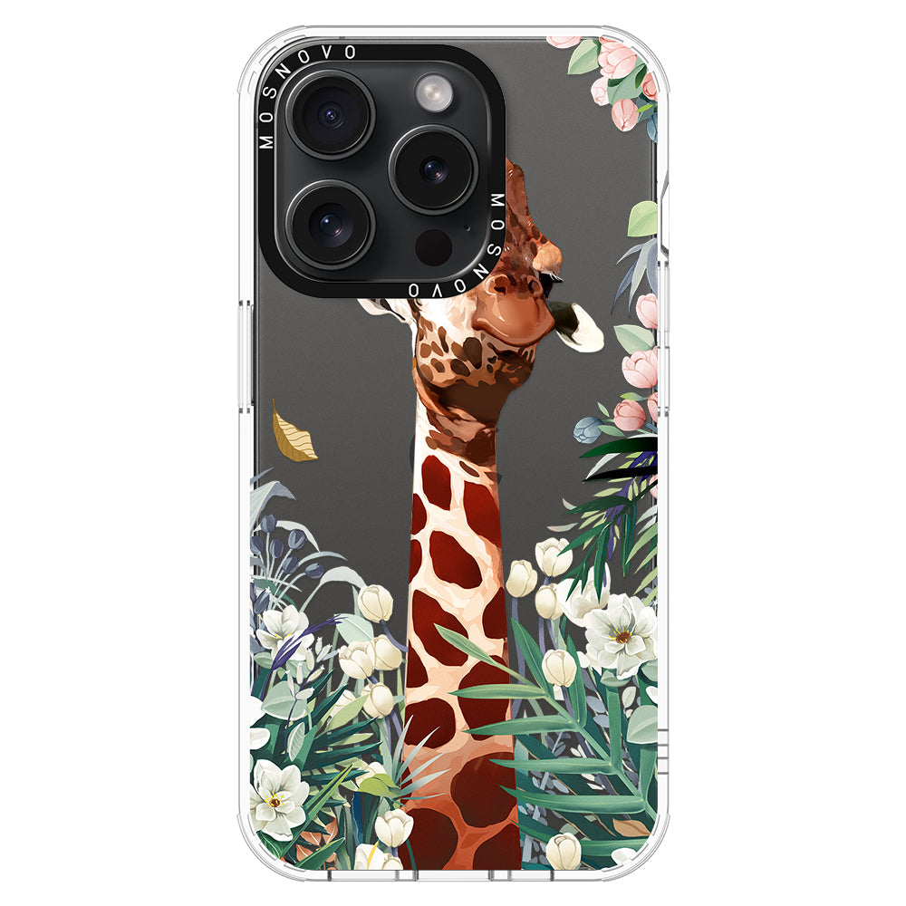 Giraffe In The Garden Phone Case - iPhone 15 Pro Case - MOSNOVO