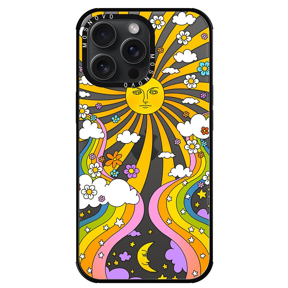 Rainbow Sun and Moon Phone Case - iPhone 15 Pro Max Case - MOSNOVO