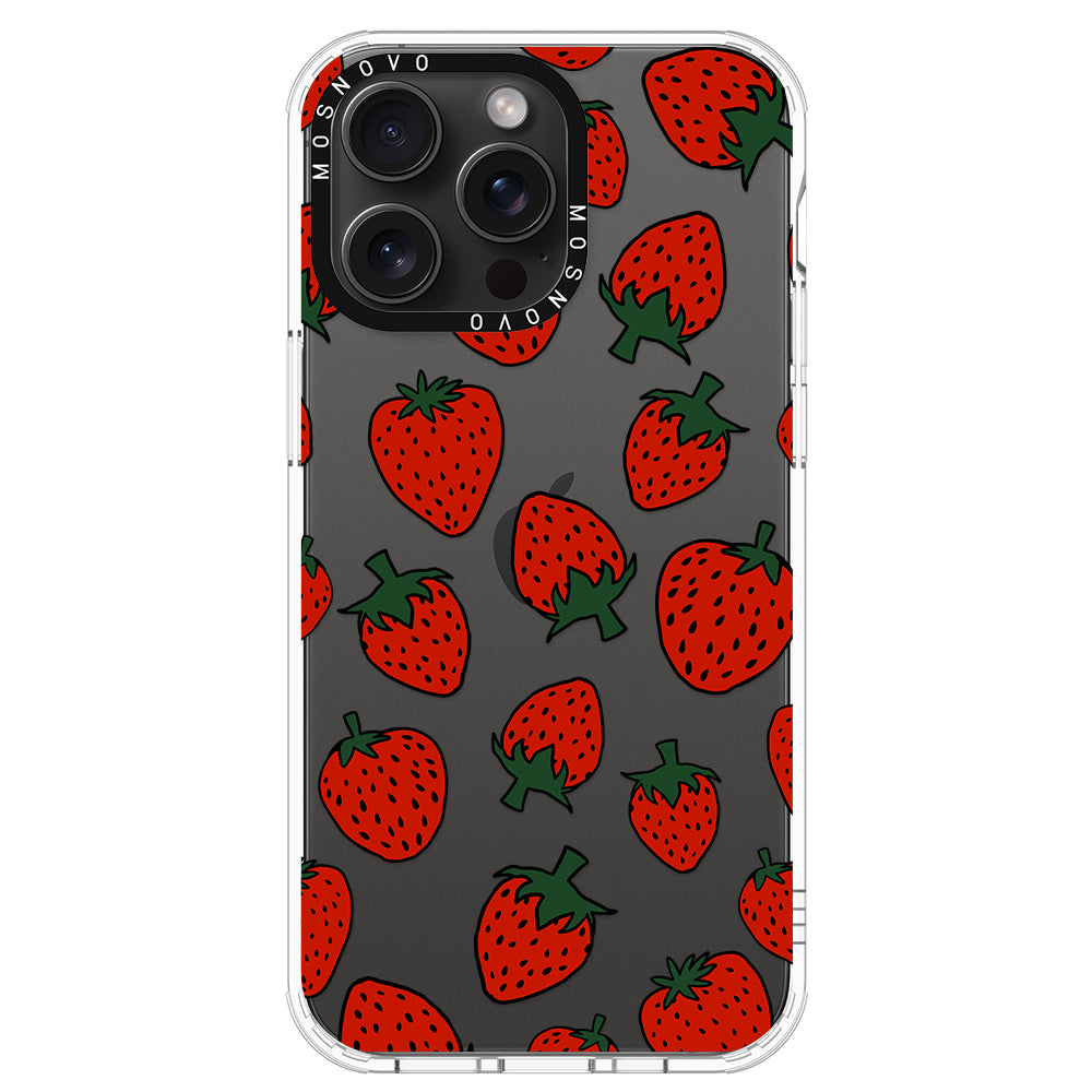 Red Strawberry Phone Case - iPhone 15 Pro Max Case - MOSNOVO