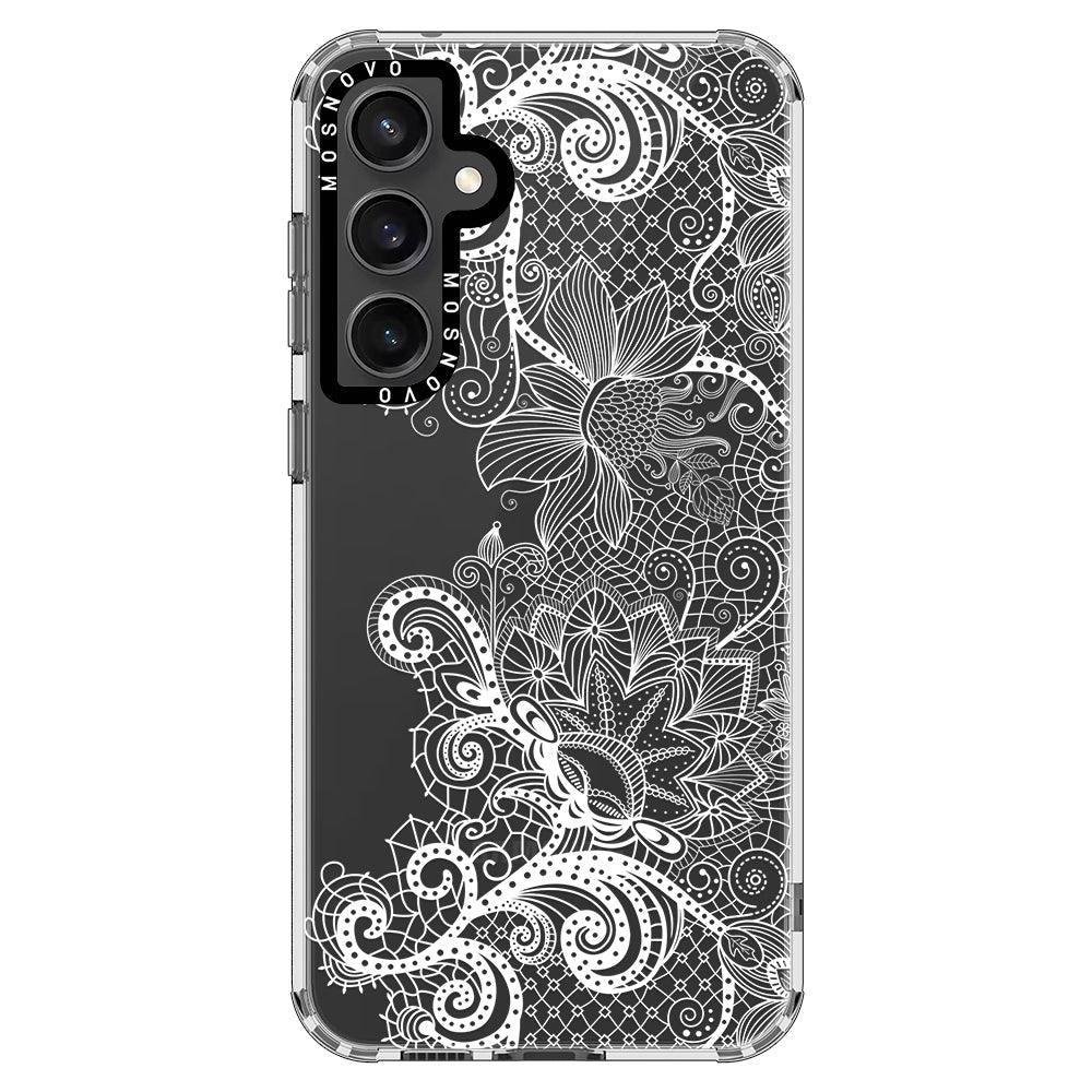 Lacy White Flower Phone Case - Samsung Galaxy S23 FE Case