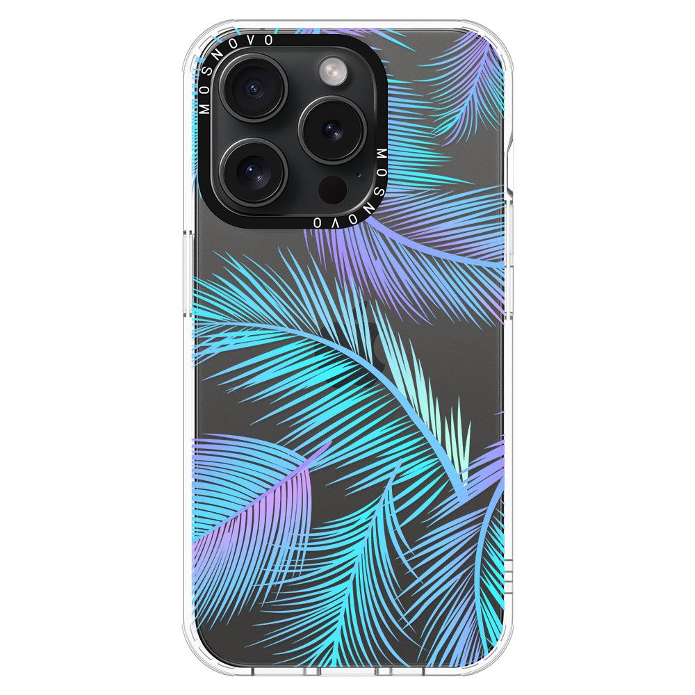 Gradient Tropical Palm Leaf Phone Case - iPhone 15 Pro Case - MOSNOVO