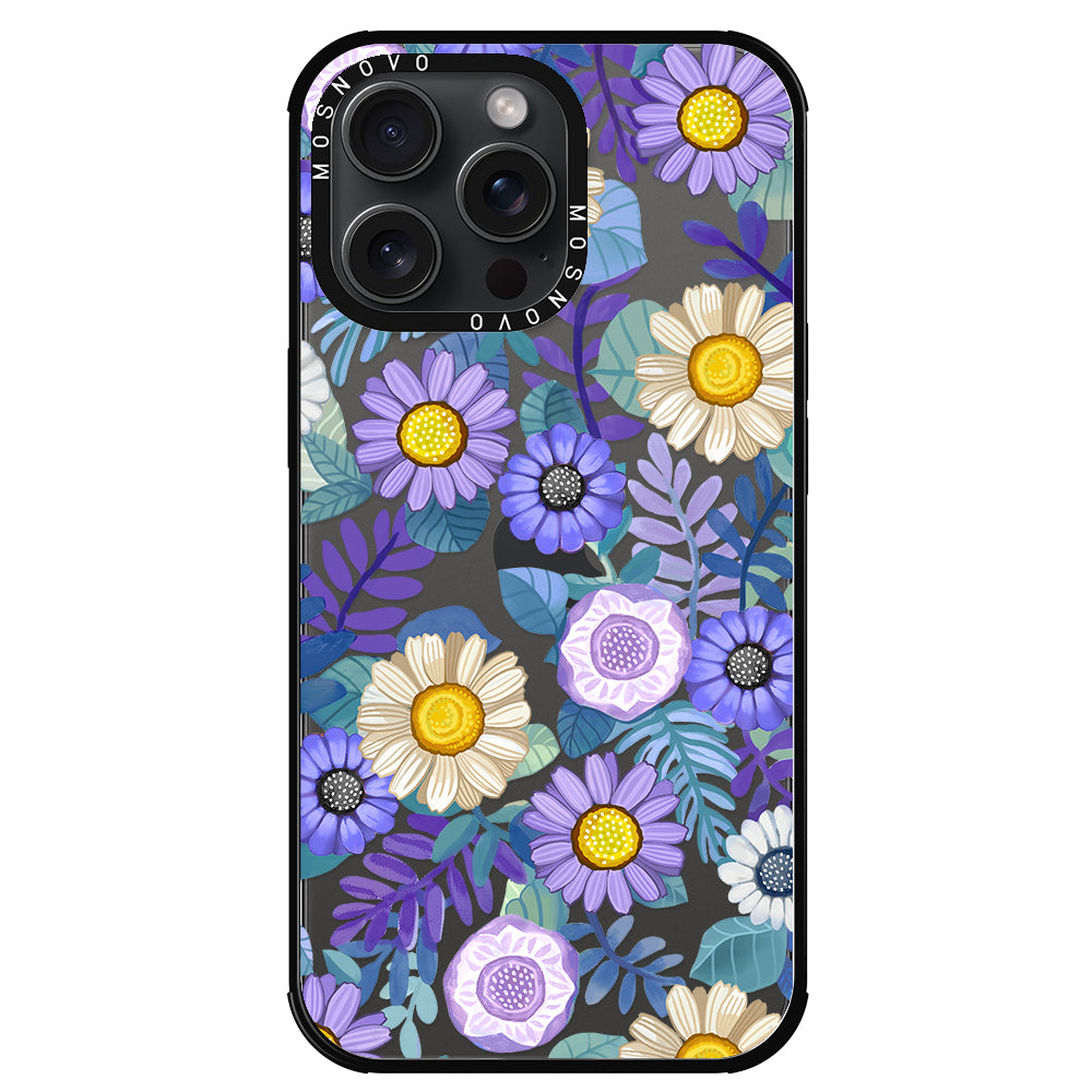 Purple Floral Phone Case - iPhone 15 Pro Max Case - MOSNOVO