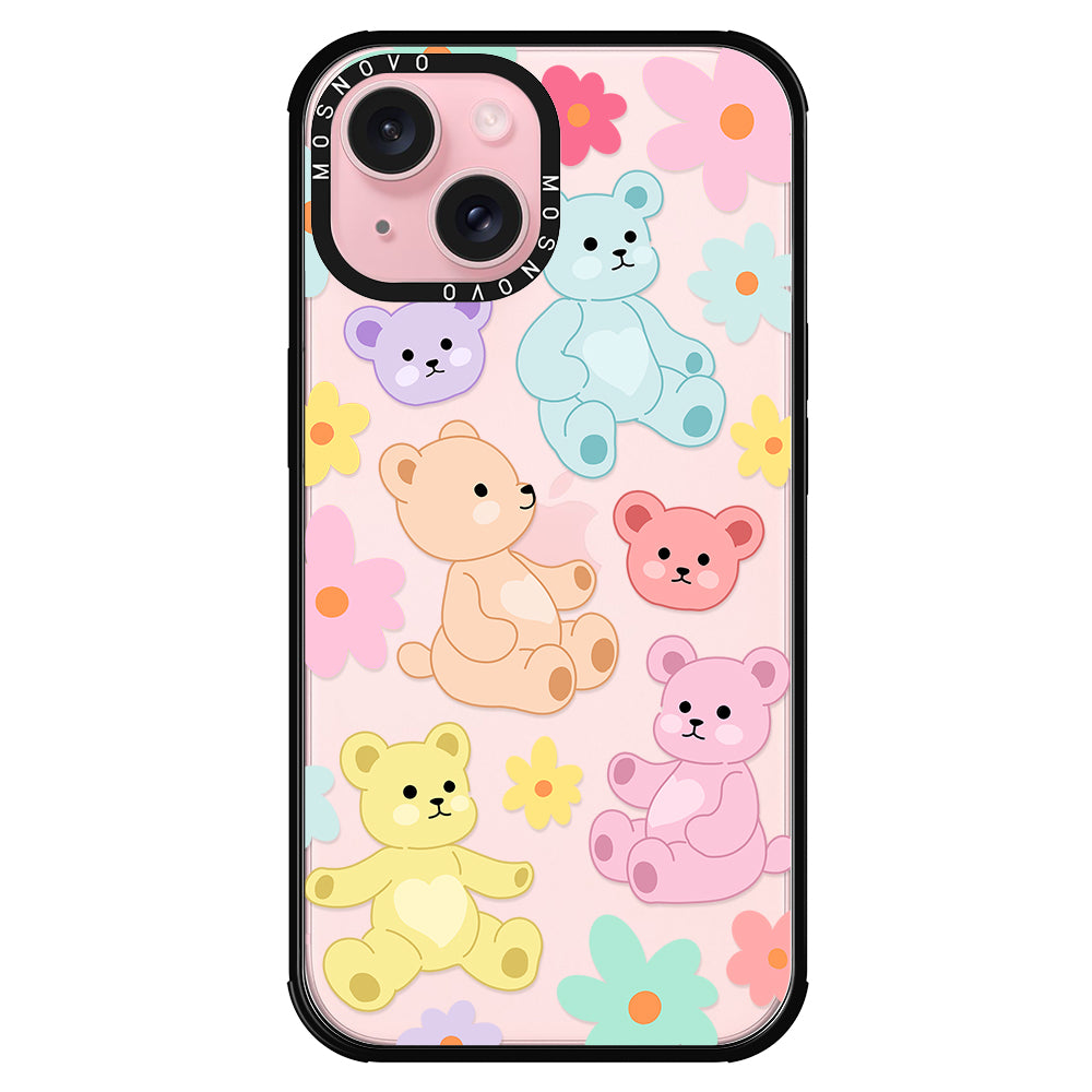 Cute Teddy Bear Phone Case - iPhone 15 Case - MOSNOVO