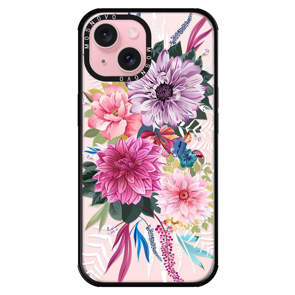 Dahlia Bloom Phone Case - iPhone 15 Plus Case - MOSNOVO