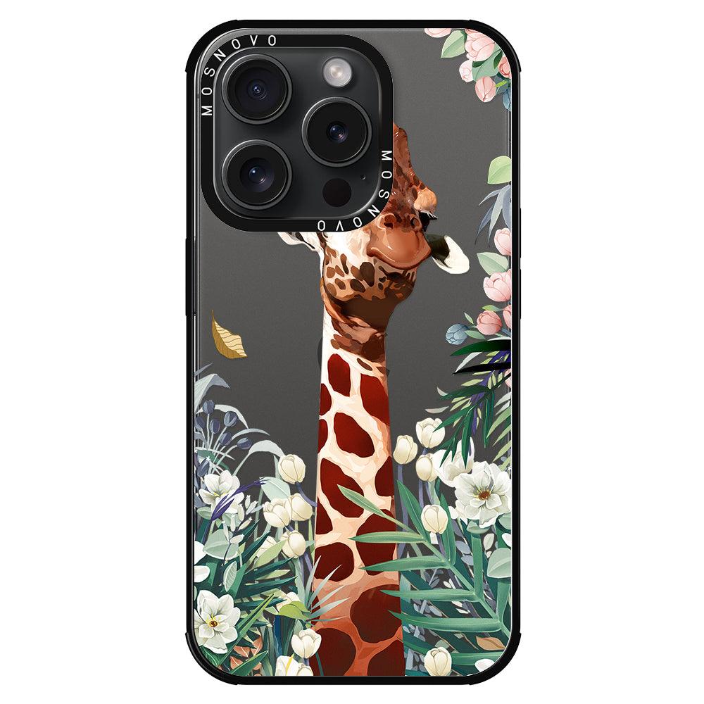 Giraffe In The Garden Phone Case - iPhone 15 Pro Case - MOSNOVO