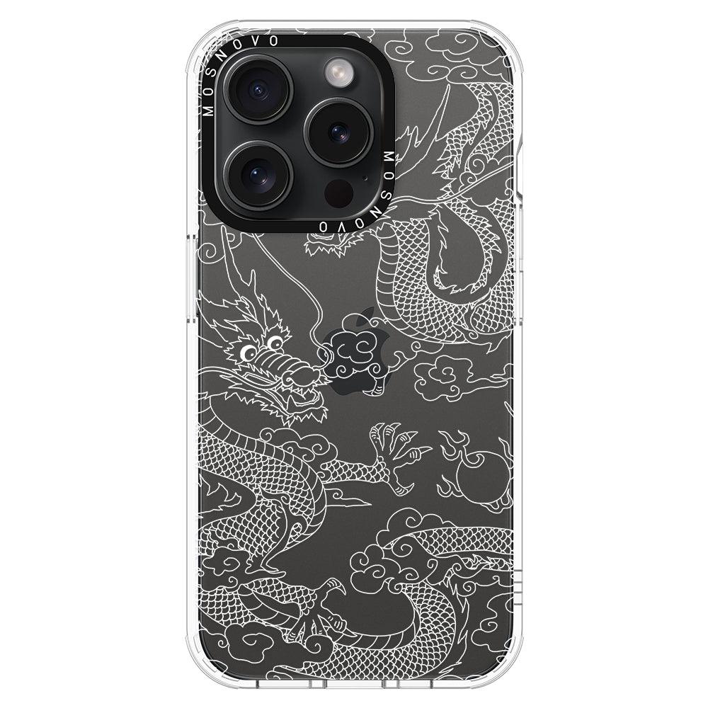 White Dragon Phone Case - iPhone 15 Pro Case - MOSNOVO