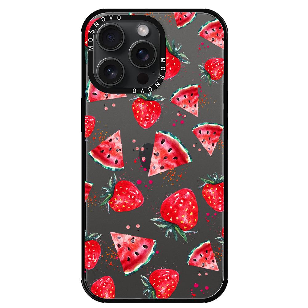 Watermelon and Strawberry Phone Case - iPhone 15 Pro Max Case - MOSNOVO