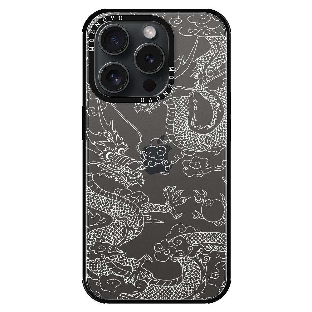 White Dragon Phone Case - iPhone 15 Pro Case - MOSNOVO