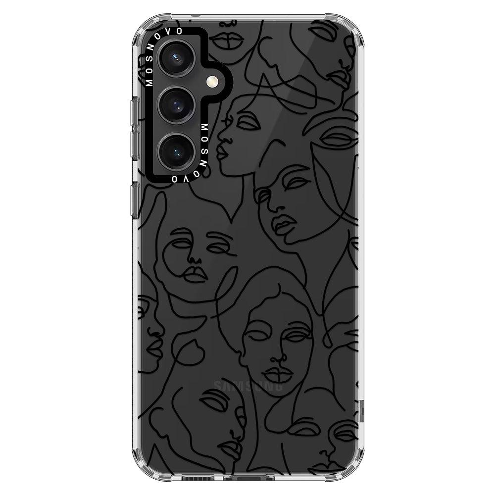 Abstract Face Line Art Phone Case - Samsung Galaxy S23 FE Case