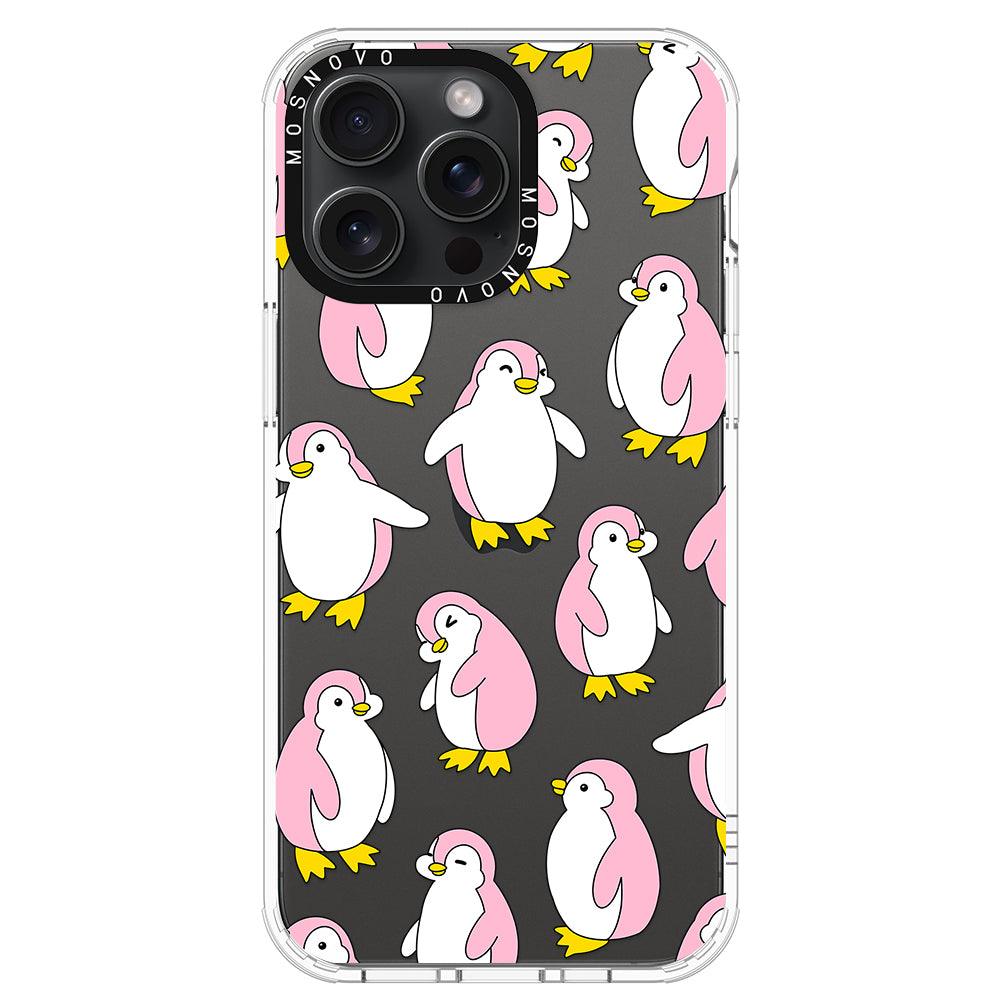 Pink Penguins Phone Case - iPhone 15 Pro Max Case - MOSNOVO